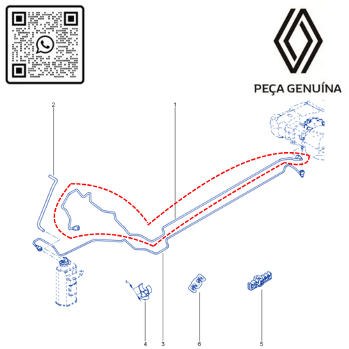 RN 631612 8200631612 MANGUEIRA DE COMB. LOG 1.6 16V K4M -FILTRO ATE RAMPA- - 4